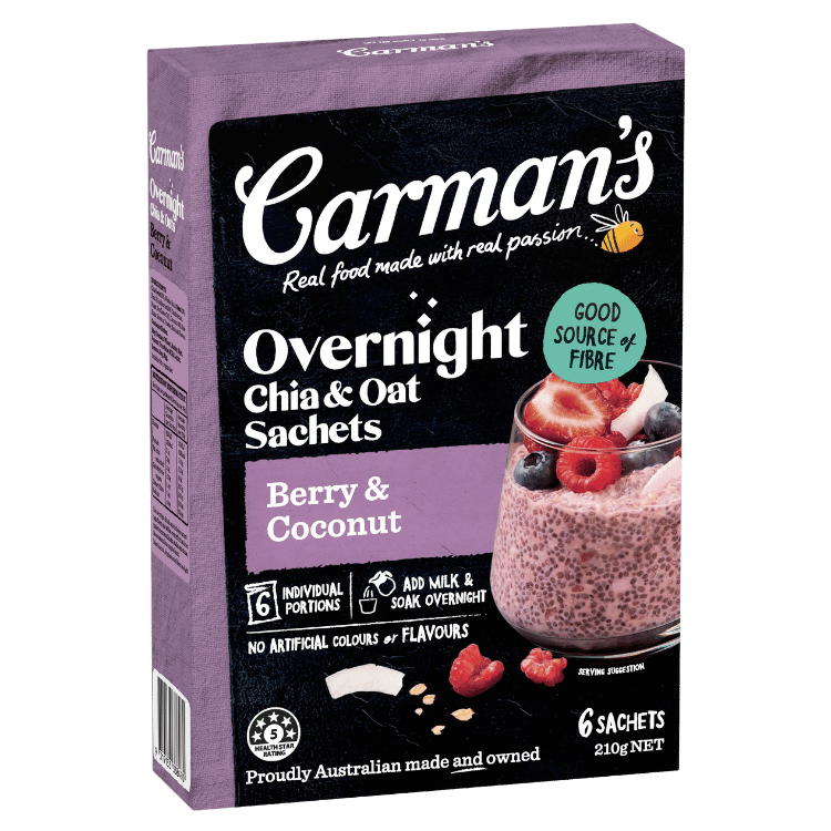 Overnight Chia & Oat Sachets Berry & Coconut